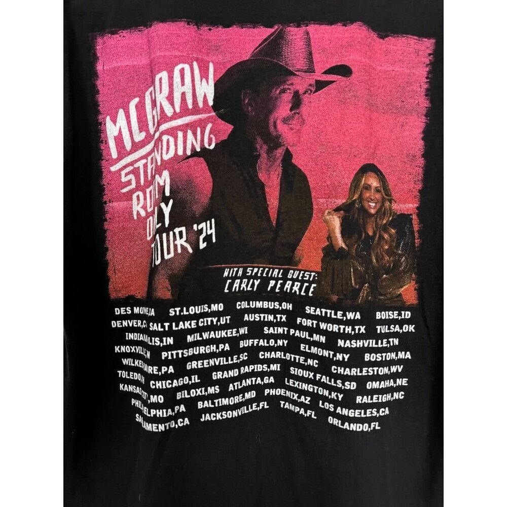 Tim McGraw Standing Room Only Tour 2024 Graphic Tee T-Shirt by Filo Adult Large - Picture 4 of 5